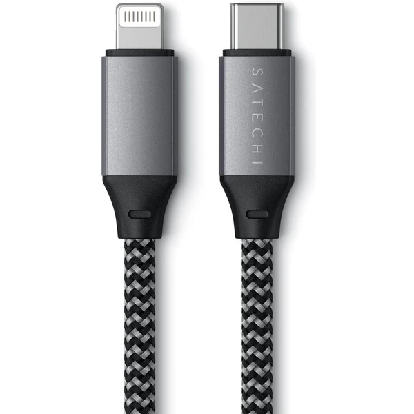 Satechi USB-C/Lightning napájací kábel 0,25m vesmírne šedý - Káble a redukcie - Hlavný obrázok