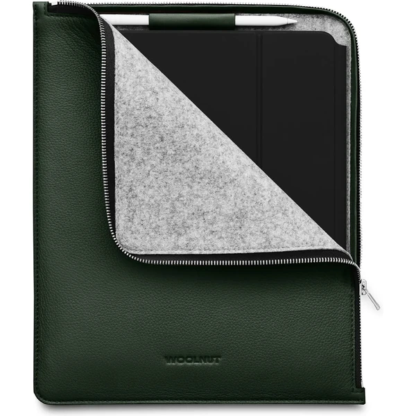 Woolnut kožené puzdro Folio iPad Pro 12,9"/iPad Pro 13"/iPad Air 13" tmavozelené - Puzdra - Hlavný obrázok