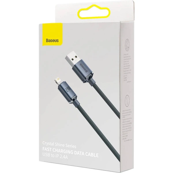 Baseus CAJY000001 Crystal Shine Series Dátový Kábel USB - Lightning 20W 1,2m Black - Káble - Obrázok X9RL100501