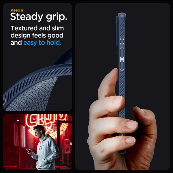 Spigen Liquid Air kryt iPhone 15 Pro Max modrý - Puzdra - Obrázok XBV8000601