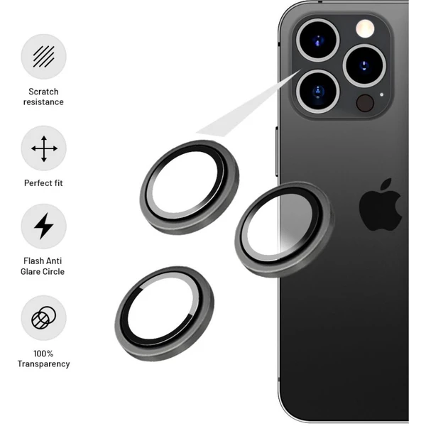 FIXED Camera Glass ochranné sklá Apple iPhone 15 Pro/15 Pro Max strieborná - Ochranné fólie a sklo - Obrázok XD1S100501