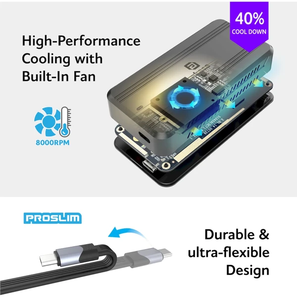 Akasa M.2 PCIe NVMe SSD Alu kryt 40GB/s - Externé boxy - Obrázok XE4J000K01