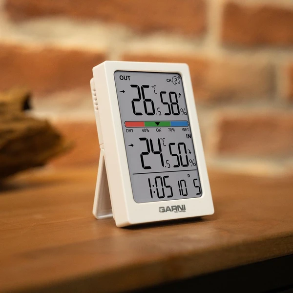 GARNI 155TH bezdrôtový digitálny teplomer s vlhkomerom biely - Meteorologické stanice - Obrázok XEJG000K01