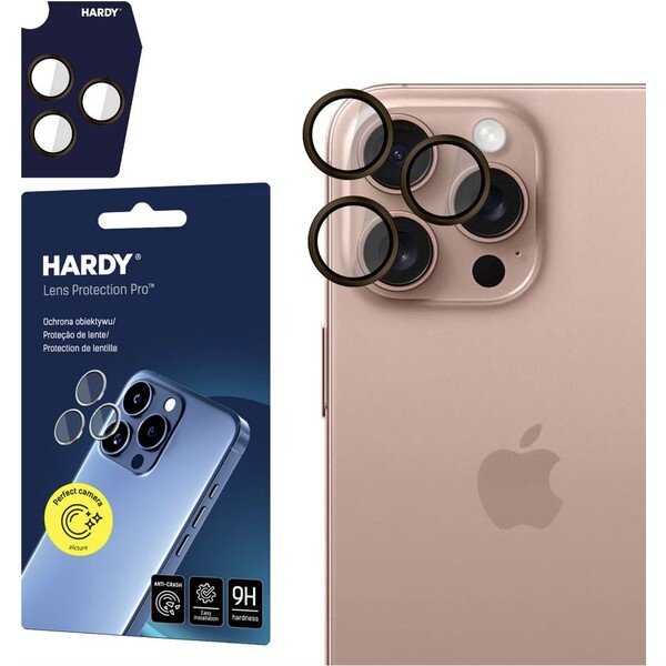 3mk Hardy Lens Protection Pre sklá na fotoaparát Apple iPhone 16 Pro /16 Pro Max hnedá