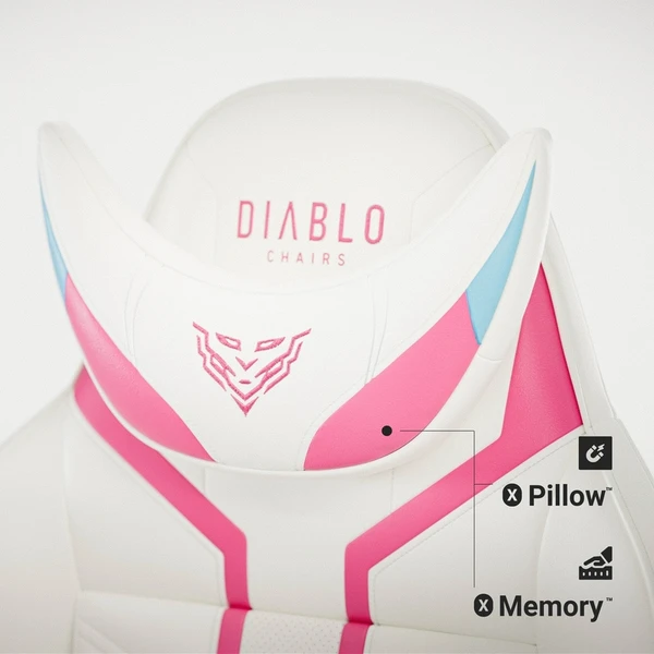 Diablo X-Ray 2.0 Small herná stolička bielo-ružová - Stoličky - Obrázok XFCG000K01