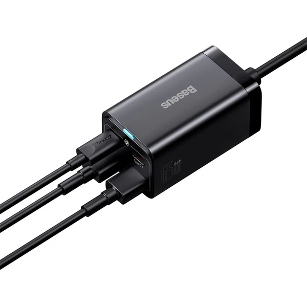 Rýchlonabíjačka do siete Baseus GaN3 Pro, 2x USB-C, 2x USB 65W čierna - Nabíjačky - Obrázok XFGE000L01