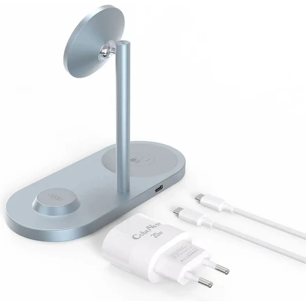 CubeNest S313 Pre 3v1 magnetická bezdrôtová nabíjačka Sierra Blue - Nabíjačky - Obrázok XGAC000L01