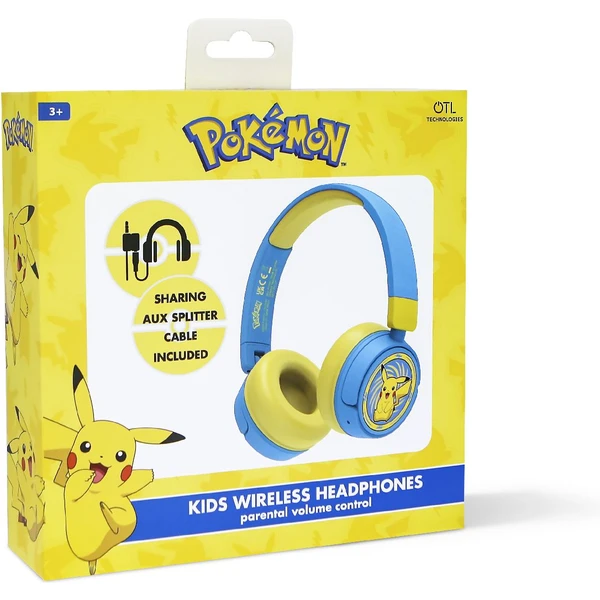 OTL bezdrôtové slúchadlá detské s motívom Pikachu modrá/žltá - Slúchadlá - Obrázok XGTM100501