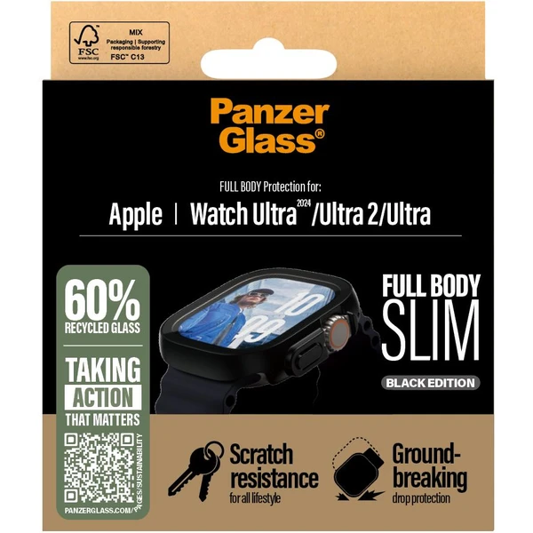 PanzerGlass® Apple Watch Ultra 3/2/1 tenký čierny kryt s ochranným sklom - Puzdra - Obrázok XGWA000L01