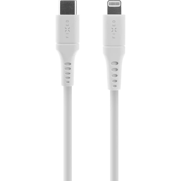 FIXED tekutý silikónový USB-C/Lightning napájací kábel 60W 1,2m biely - Káble a redukcie - Hlavný obrázok