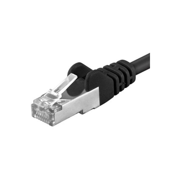 PremiumCord RJ45/RJ45 Cat6a S-FTP patch kábel 0,25m čierny - Káble a redukcie - Hlavný obrázok