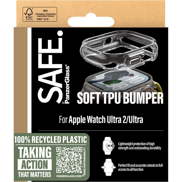 PanzerGlass® SAFE Apple Watch Ultra 3/2/1 bumper rámček číry - Puzdra - Obrázok XHWA000L01