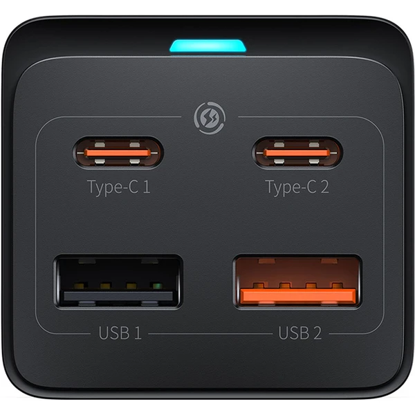 Rýchlonabíjačka do siete Baseus GaN3 Pro, 2x USB-C, 2x USB + AC 65W čierna - Nabíjačky - Obrázok XIGE000L01