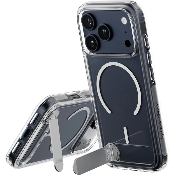 PanzerGlass® CARE Kickstand kryt s MagSafe Apple iPhone 17 Pro strieborný/biely - Puzdra - Hlavný obrázok