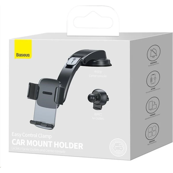 Baseus car holder Easy Control držiak do auta čierny - Držiaky - Obrázok XJS4700301