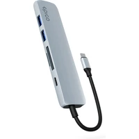iWant by Epico 6v1 hliníkový hub 8K s USB-C blankytne modrý - USB huby