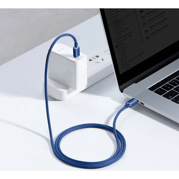 Baseus CAJY000603 Crystal Shine Series Dátový Kábel USB-C - USB-C 100W 1,2m Blue - Káble - Obrázok XKRL100501
