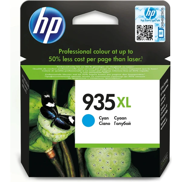 HP 935XL originálna atramentová kazeta s vysokou výťažnosťou azúrová - Cartridge - Hlavný obrázok