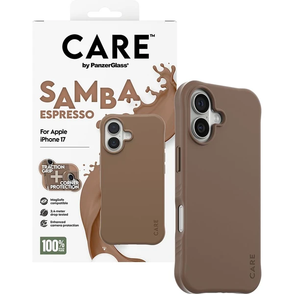 PanzerGlass® CARE Samba kryt s MagSafe Apple iPhone 17 Espresso - Puzdra - Obrázok XLDH000K01