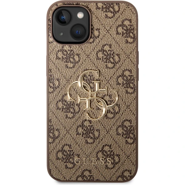 Guess PU 4G Metal Logo kryt iPhone 14 hnedý - Puzdra - Obrázok XLUF100501