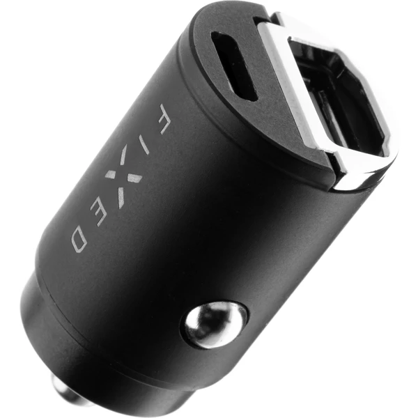 FIXED Mini autonabíjačka s USB-C/USB-A, PD a QC 3.0, 30W, čierna - Nabíjačky - Obrázok XLVW600301
