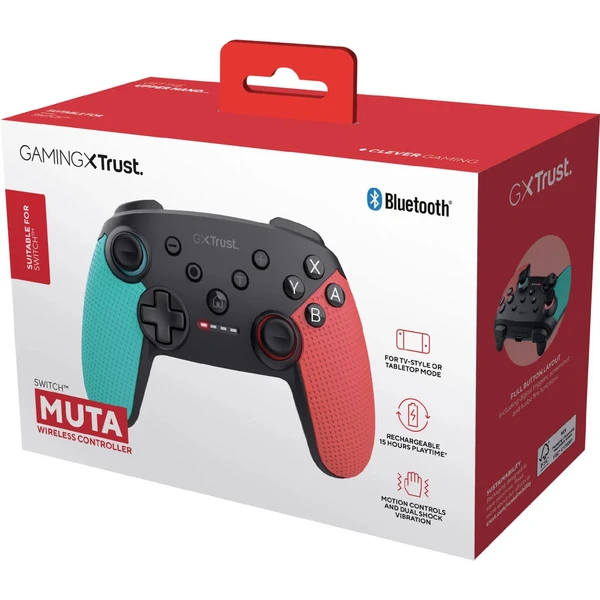 Trust GXT1246B Muta bezdrôtový herný ovládač modrý/červený (Switch) - Herné ovládače - Obrázok XMFE000K01