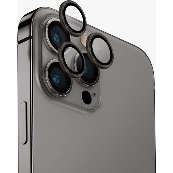 UNIQ OPTIX IPHONE 15 PRO (2023) 6.1 ALUMINIUM CAMERA LENS PROTECTOR - STEEL GREY (GREY)