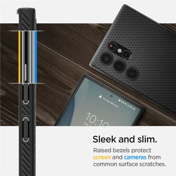 Spigen Liquid Air kryt Samsung Galaxy S22 Ultra čierny - Puzdra - Obrázok XPGY600301