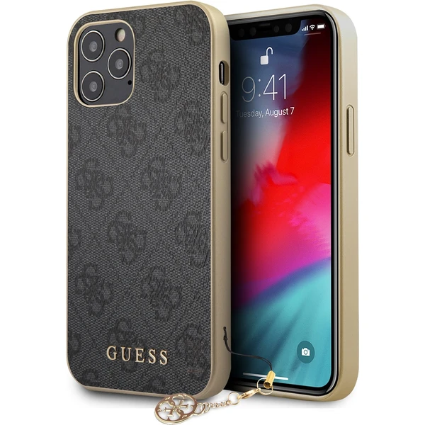 Guess 4G Charms kryt iPhone 12/12 Pro 6.1" sivý - Puzdra - Obrázok XPRN500301
