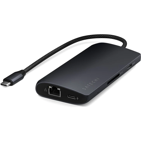 Satechi USB-C viacportový adaptér 8K s Ethernet V3 čierny - USB huby - Obrázok XPX5000O01