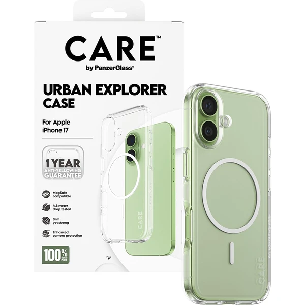 PanzerGlass® CARE Urban kryt s MagSafe Apple iPhone 17 číry/biely - Puzdra - Obrázok XQEH000K01
