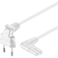 PremiumCord napájací kábel s vidlicou k magnetofónu so zahnutými konektormi 230V 3m biely - Káble a redukcie