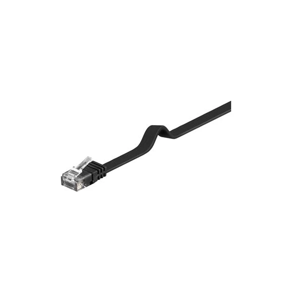 PremiumCord RJ45/RJ45 Cat6 UTP plochý patch kábel 20m čierny - Káble a redukcie - Hlavný obrázok