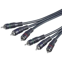 PremiumCord HQ 3x Cinch/3x Cinch kábel 2m čierny - Káble a redukcie