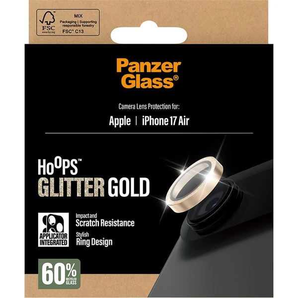PanzerGlass® Hoops skla Apple iPhone Air trblietavo zlaté - Ochranné fólie a sklo - Obrázok XVEH000K01