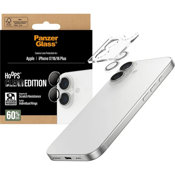 PanzerGlass® Hoops sklá Apple iPhone 17/16/16 Plus číre - Ochranné fólie a sklo - Obrázok XXEH000K01