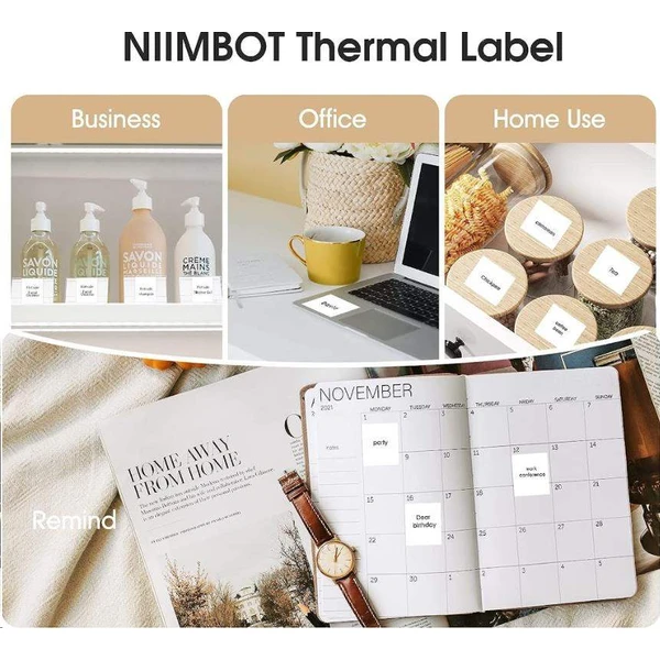 Niimbot štítky R 40x40mm 180ks pre B21, B3S, B1 biele - Pásky pre štítkovače - Obrázok XXR0000N01