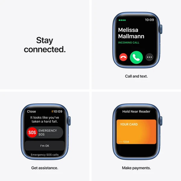 Apple Watch Series 7 Cellular 45mm modrý hliník s modrým športovým remienkom (Ďalšia) - Inteligentné hodinky - Obrázok XXZZ000501