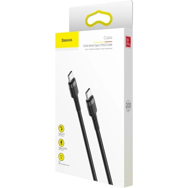 Baseus Cafule USB-C/USB-C napájací kábel 60W 1m červený/čierny - Káble a redukcie - Obrázok XY95300401