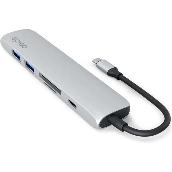 Epico 6v1 hliníkový húb 8K s USB-C hviezdne strieborný - USB huby - Obrázok XYMJ000K01