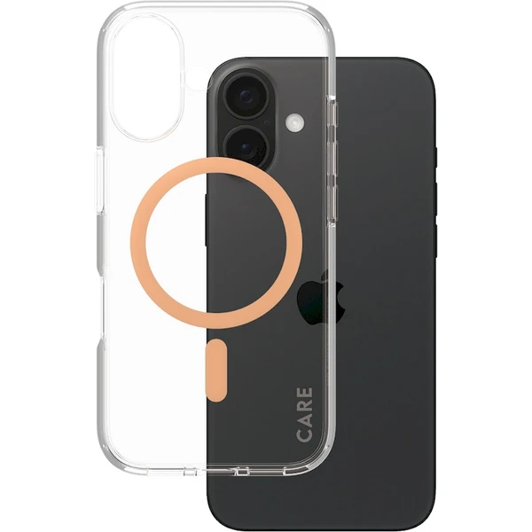 PanzerGlass® CARE kryt Apple iPhone 16 MagSafe Urban Combat číry/broskyňový - Puzdra - Obrázok Y108000P01