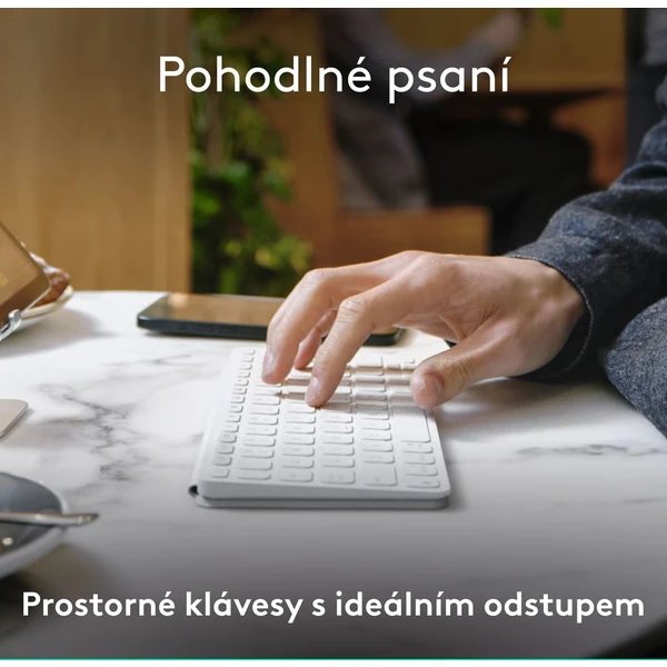 Logitech Keys to go 2 Apple bezdrôtová US klávesnica šedá - Klávesnice - Obrázok Y145000J01