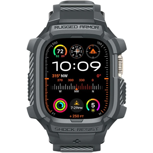 Spigen Rugged Armor Pro remienok s puzdrom Apple Watch Ultra 3/2/1 (49mm) sivý - Remienky - Obrázok Y1A1000P01