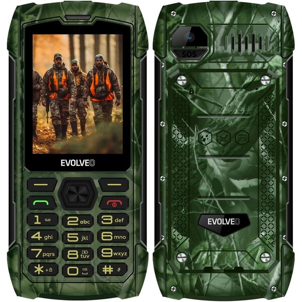 E-shop EVOLVEO StrongPhone H1 vodotesný odolný Dual SIM telefón lovecká kamufláž