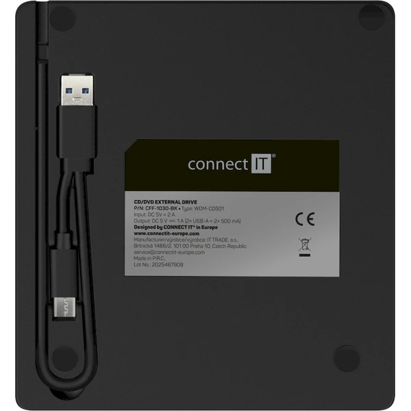 CONNECT IT 3v1 SlimDrive Externá CD/DVD mechanika  - Optické mechaniky - Obrázok Y2AS000K01