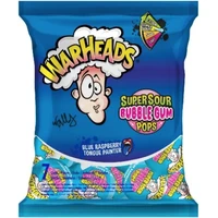 Lízanky so žuvačkou Warheads - Modrá malina 105 g (7x15 g) - Cukrovinky