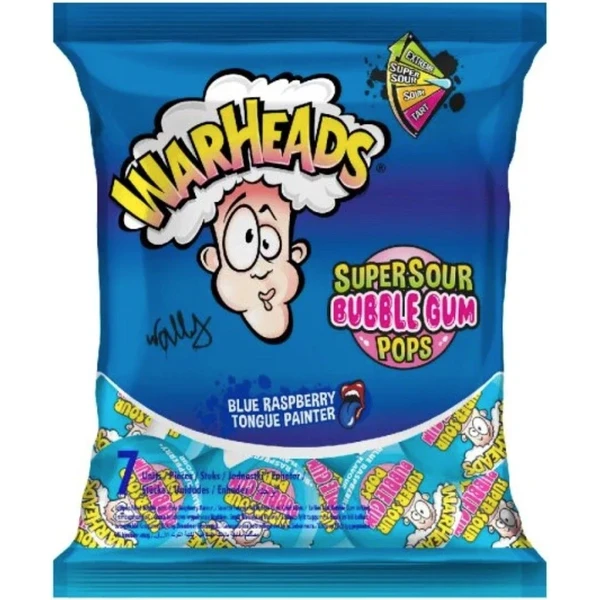Lízanky so žuvačkou Warheads - Modrá malina 105 g (7x15 g) - Cukrovinky - Hlavný obrázok