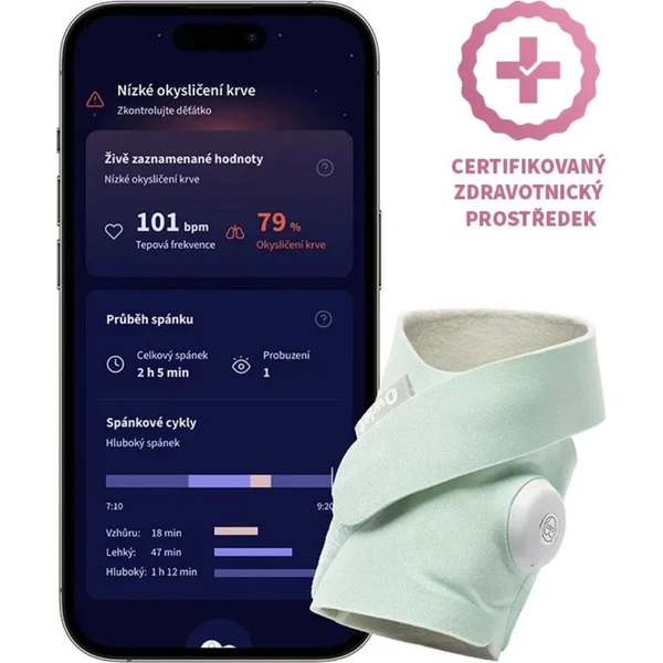 Owlet Dream Sock múdra ponožka 0-18 mesiacov Original Mint - Senzory - Hlavný obrázok
