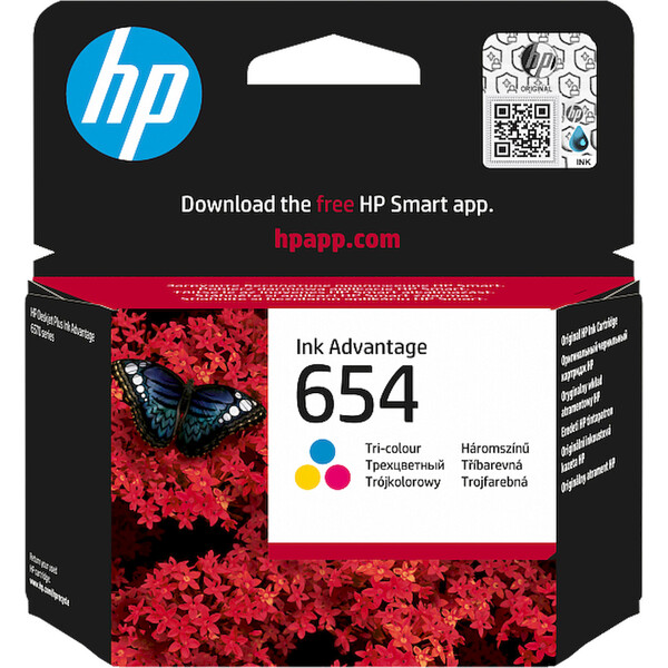 HP 654 Original Ink Advantage Cartridge trojfarebná - Cartridge - Hlavný obrázok