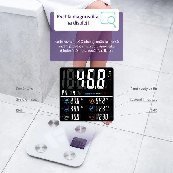 TrueLife FitScale W6 BT múdra váha biela - Inteligentné váhy - Obrázok Y301000J01